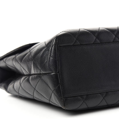 Chanel Caviar Quilted Jumbo Kelly Flap Black 7 of 9