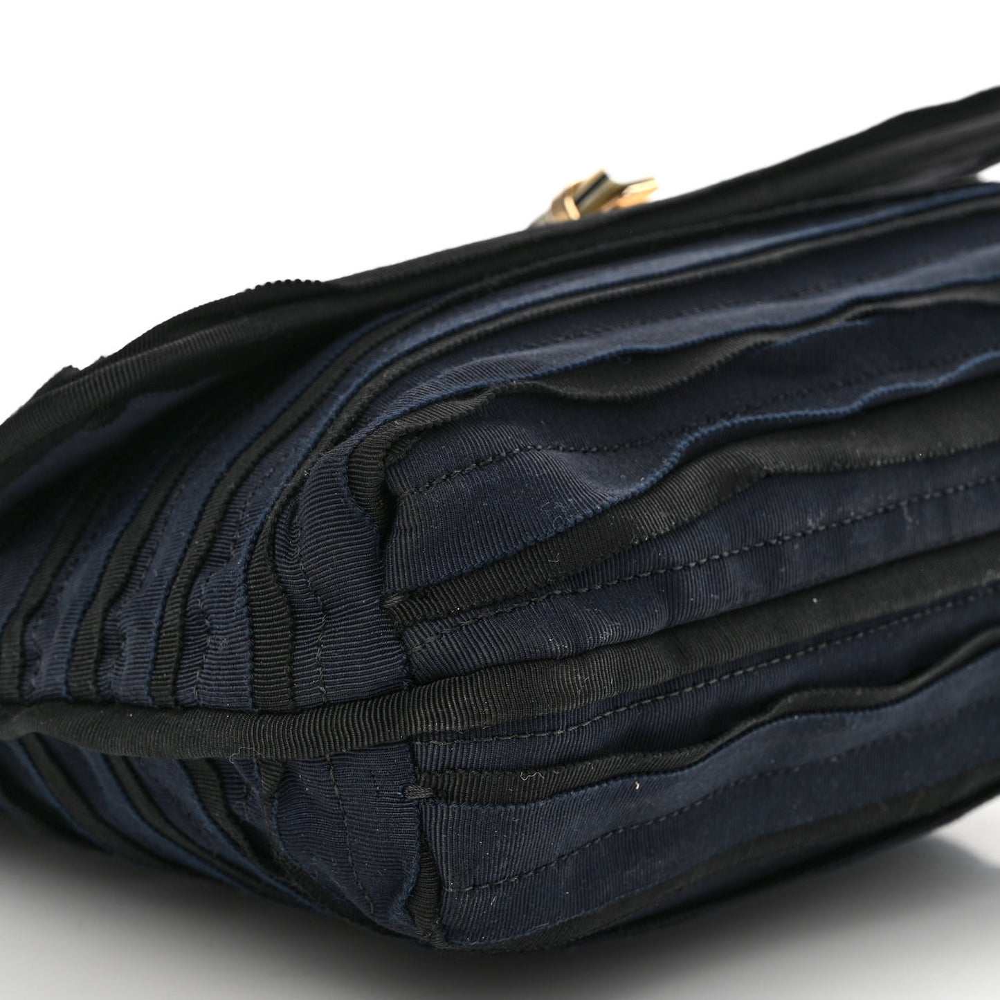 Canvas Pleated Happy Square Shoulder Bag Blue Black