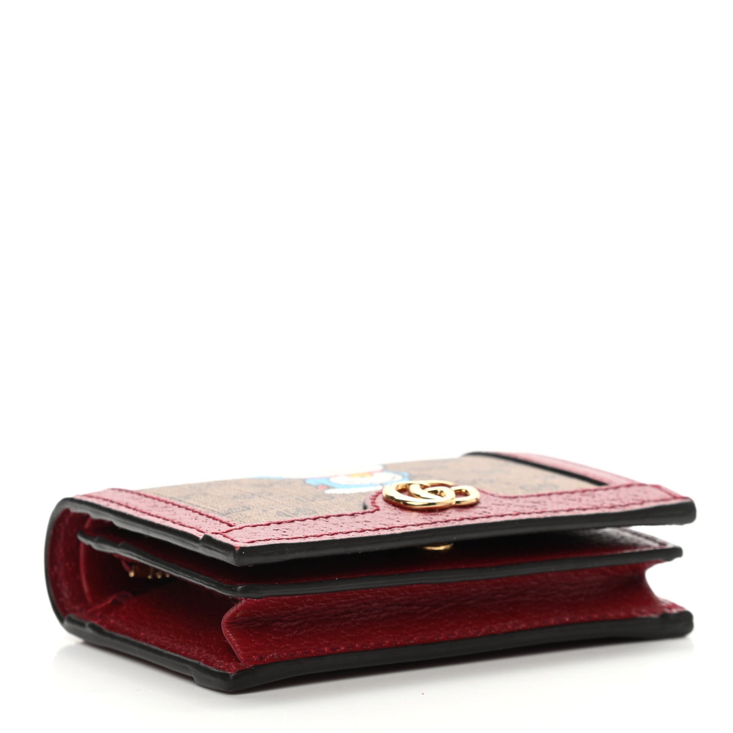 Gucci X DORAEMON Mini Vintage GG Supreme Monogram Card Case Wallet Beige Cherry Red 3 of 10
