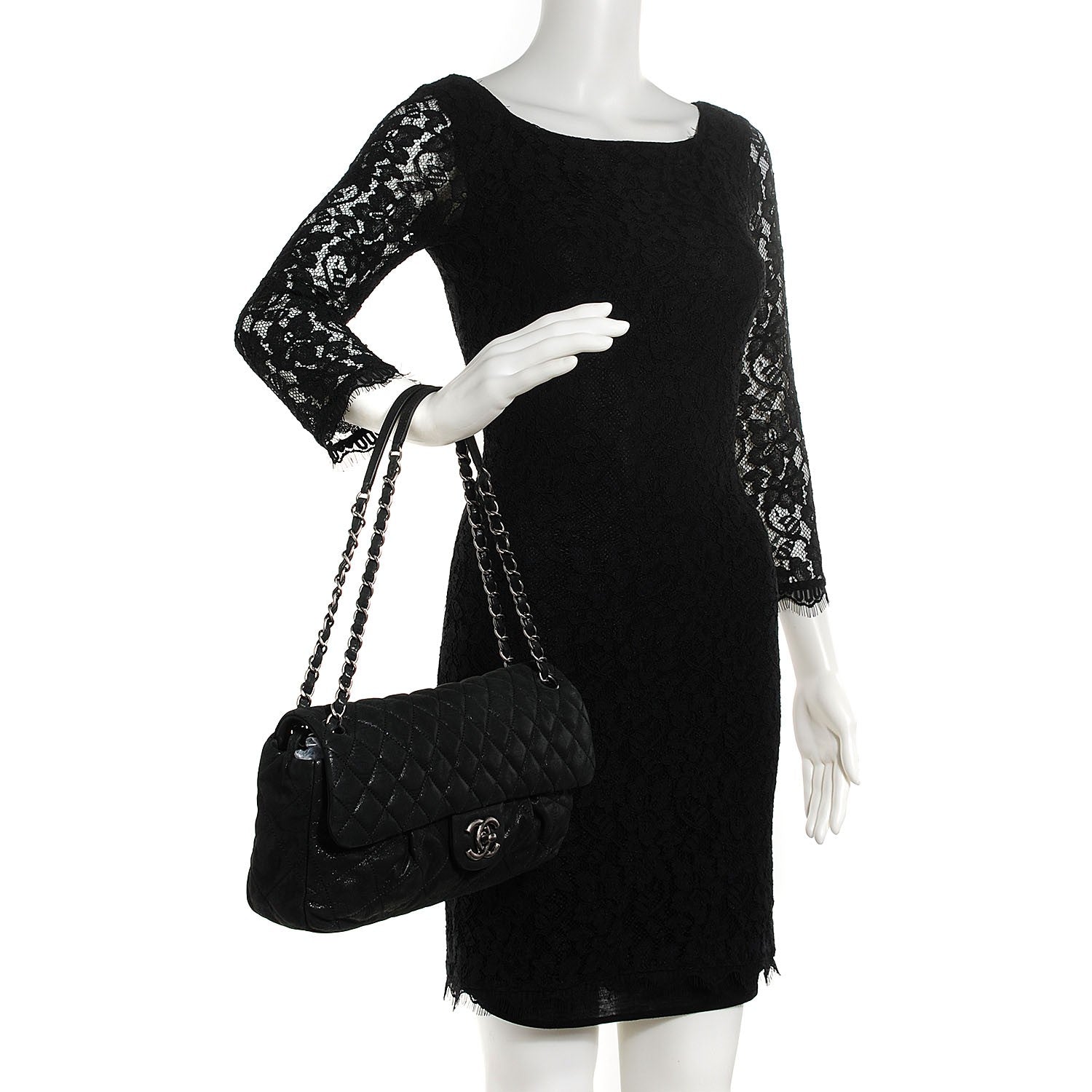 Chanel Iridescent Calfskin Large Chic Quilt Flap Black 2 of 8