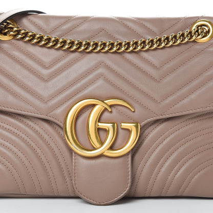 Gucci Calfskin Matelasse Medium GG Marmont Shoulder Bag Porcelain Rose 8 of 19