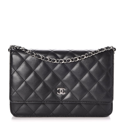 Chanel Lambskin Quilted Wallet On Chain WOC Black 1 of 9