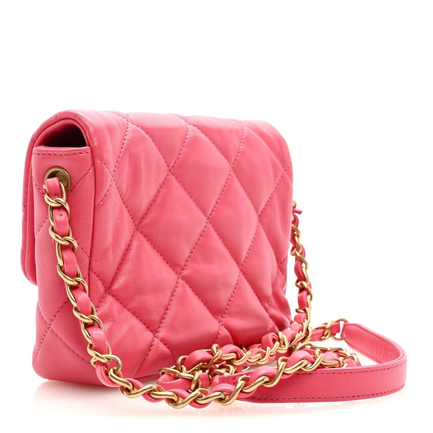 Chanel Lambskin Plexiglass Quilted Coco Love Mini Flap Pink 3 of 9