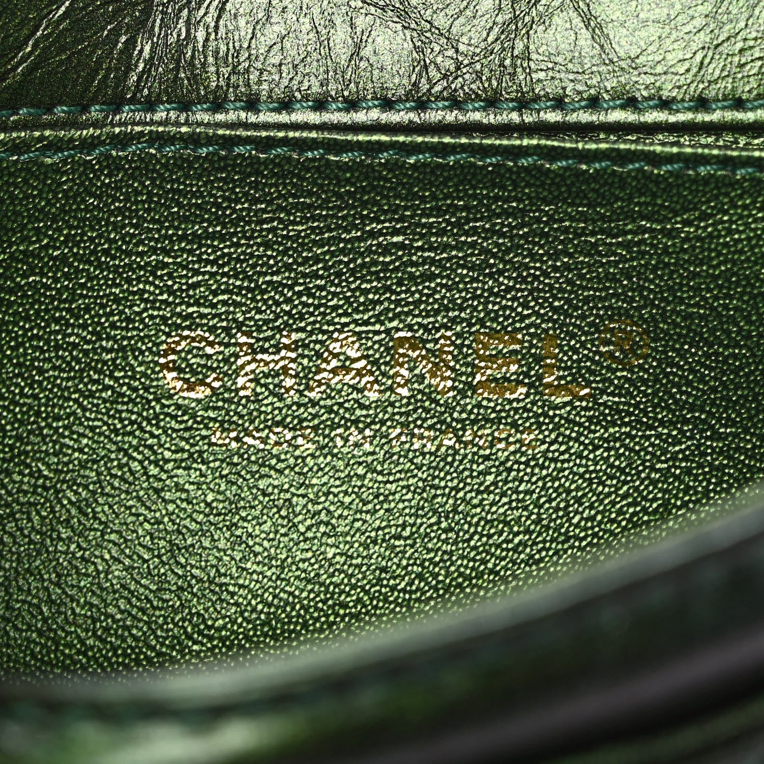 Chanel Metallic Aged Calfskin Quilted 2.55 Reissue Flap Belt Bag Clutch Green 6 of 9