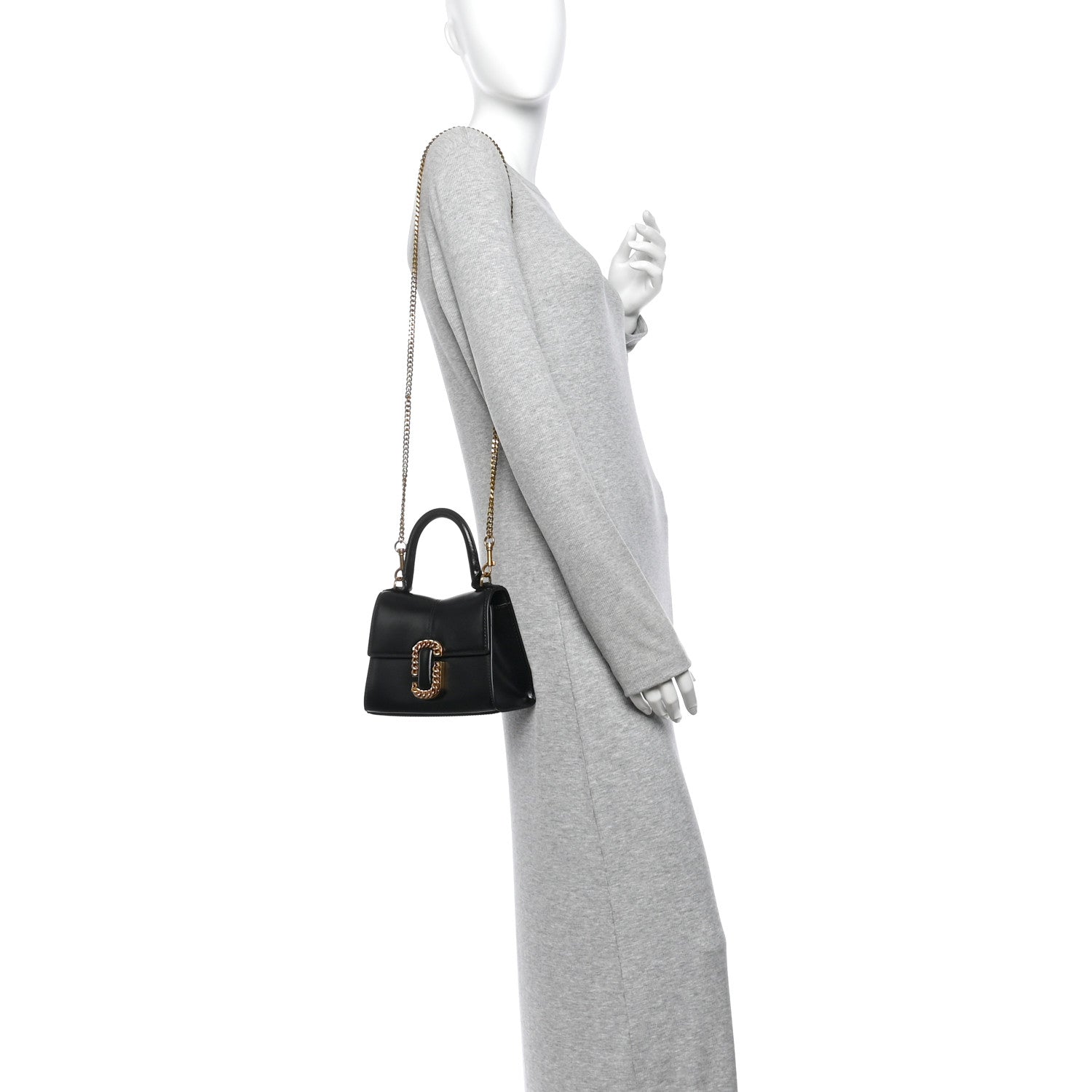 Marc Jacobs Calfskin The St Marc Mini Top Handle Bag  Black 2 of 9