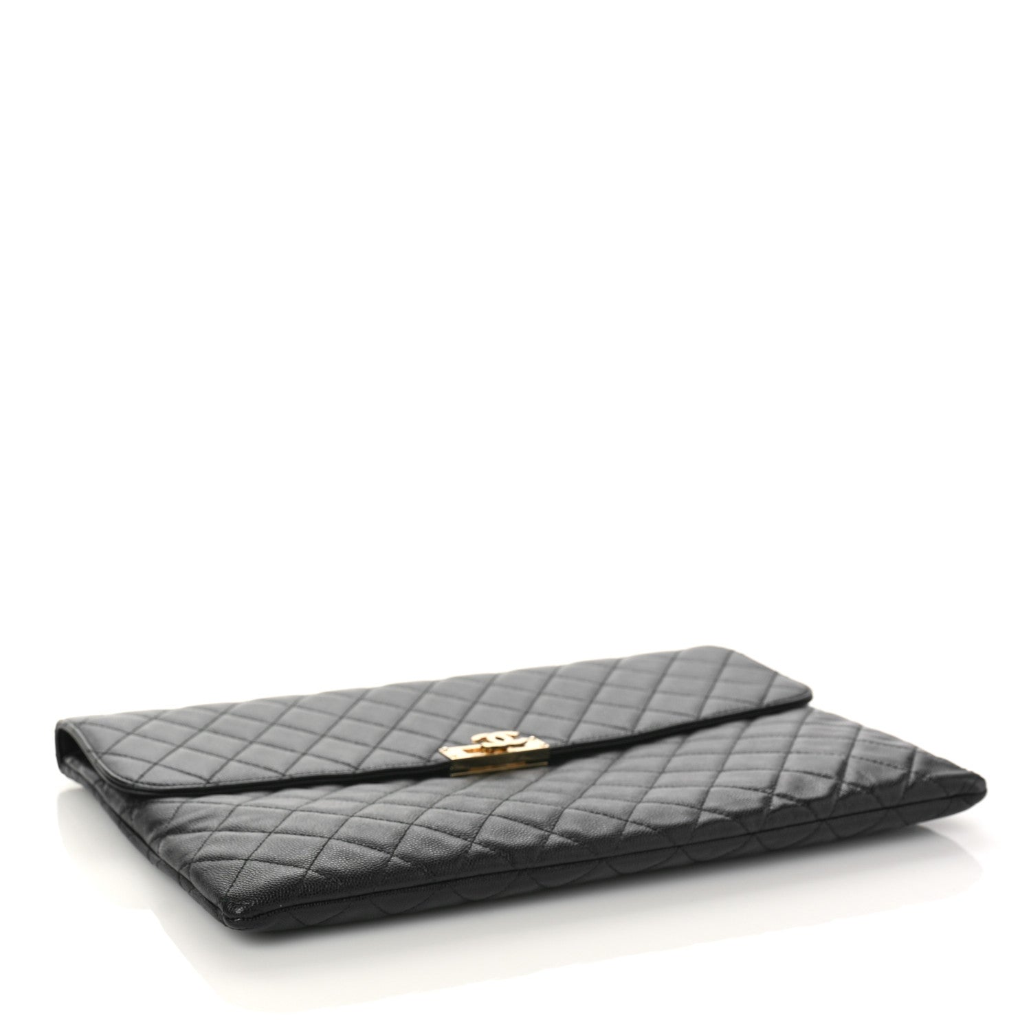 Chanel Caviar Quilted Large Golden Class Pouch Black 4 of 8