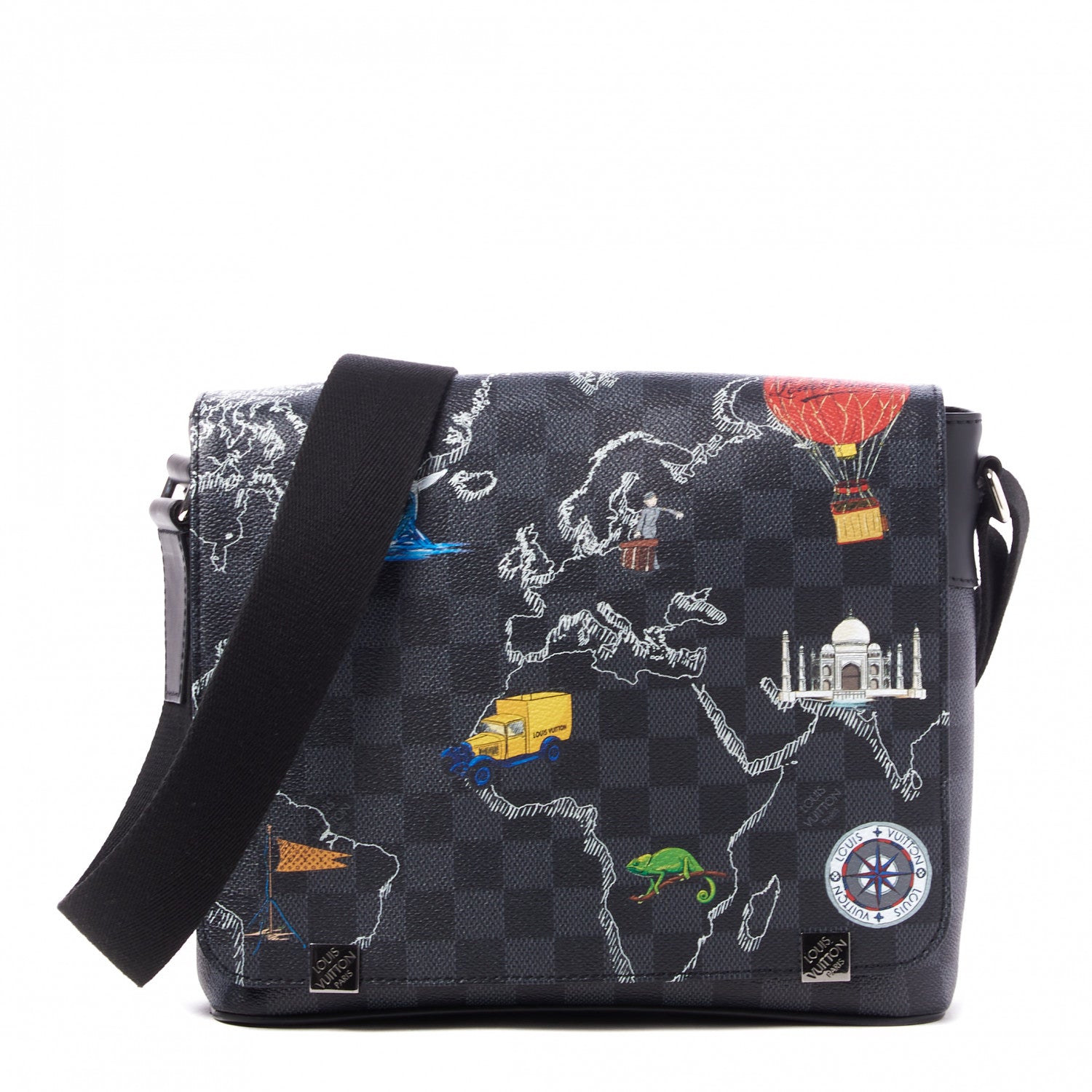 Louis Vuitton Damier Graphite World Map District PM 1 of 7