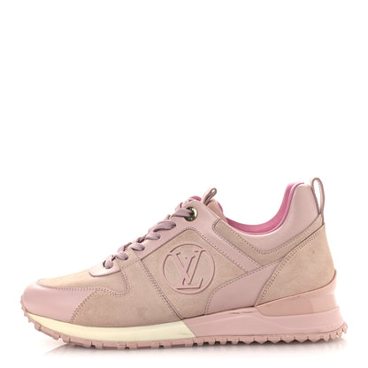 Louis Vuitton Suede Calfskin Run Away Sneakers 37.5 Pink 1 of 14
