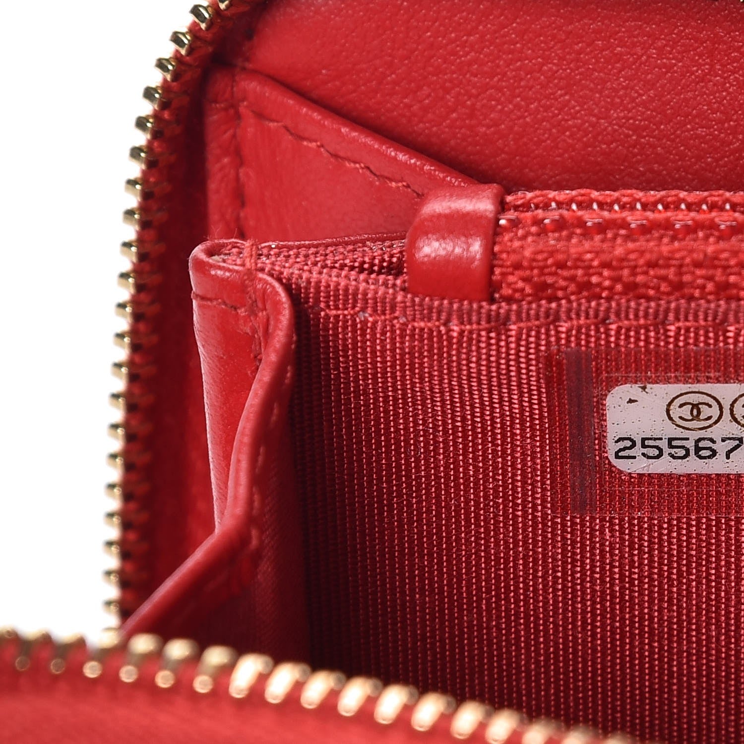 Chanel Caviar Quilted Small Filigree Zip Around Wallet Red 8 of 10