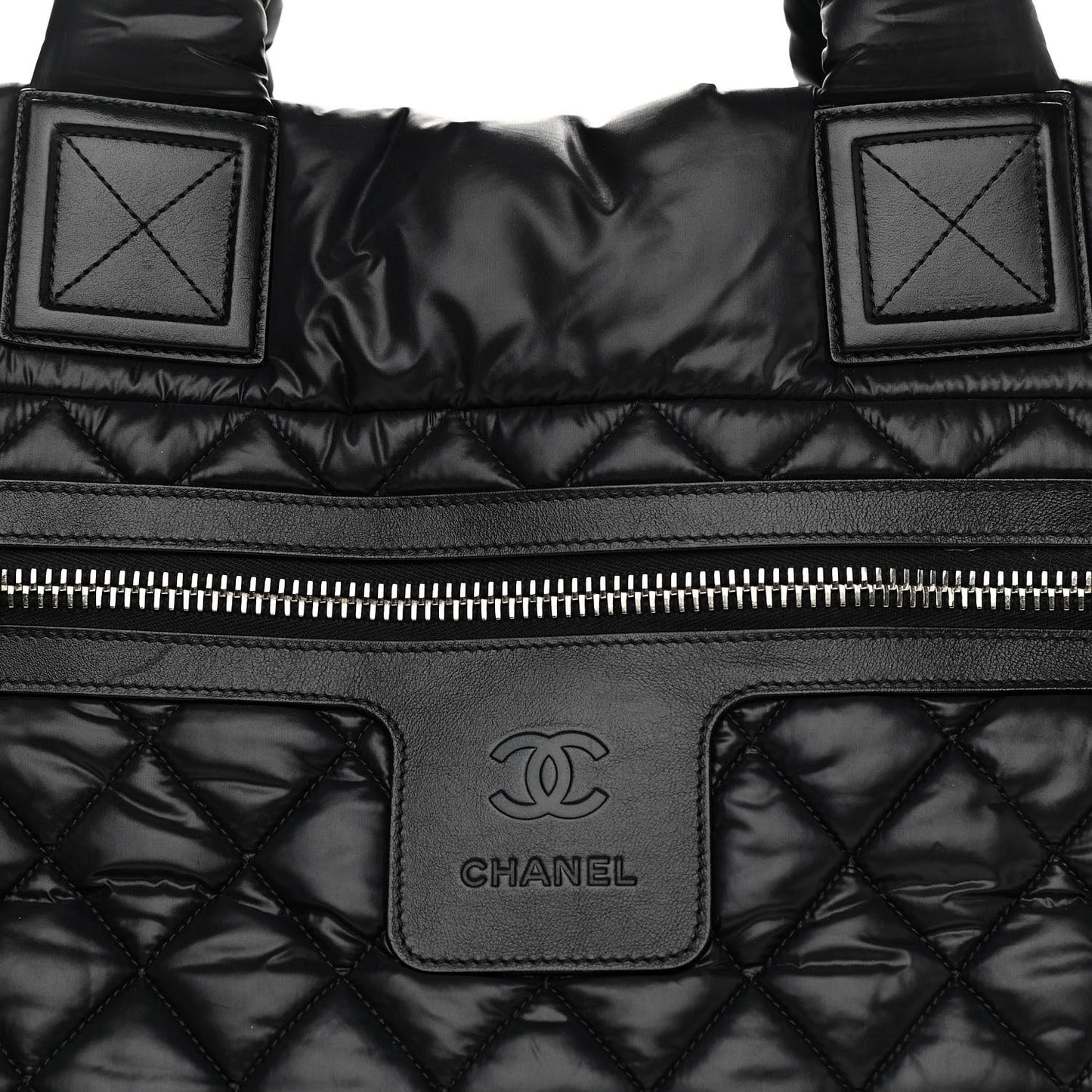 Nylon Quilted Large Coco Cocoon Tote Black