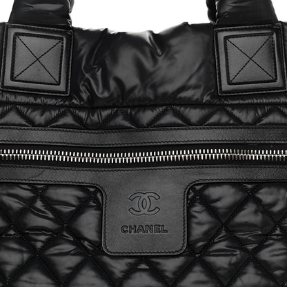 Chanel Nylon Quilted Large Coco Cocoon Tote Black 8 of 11