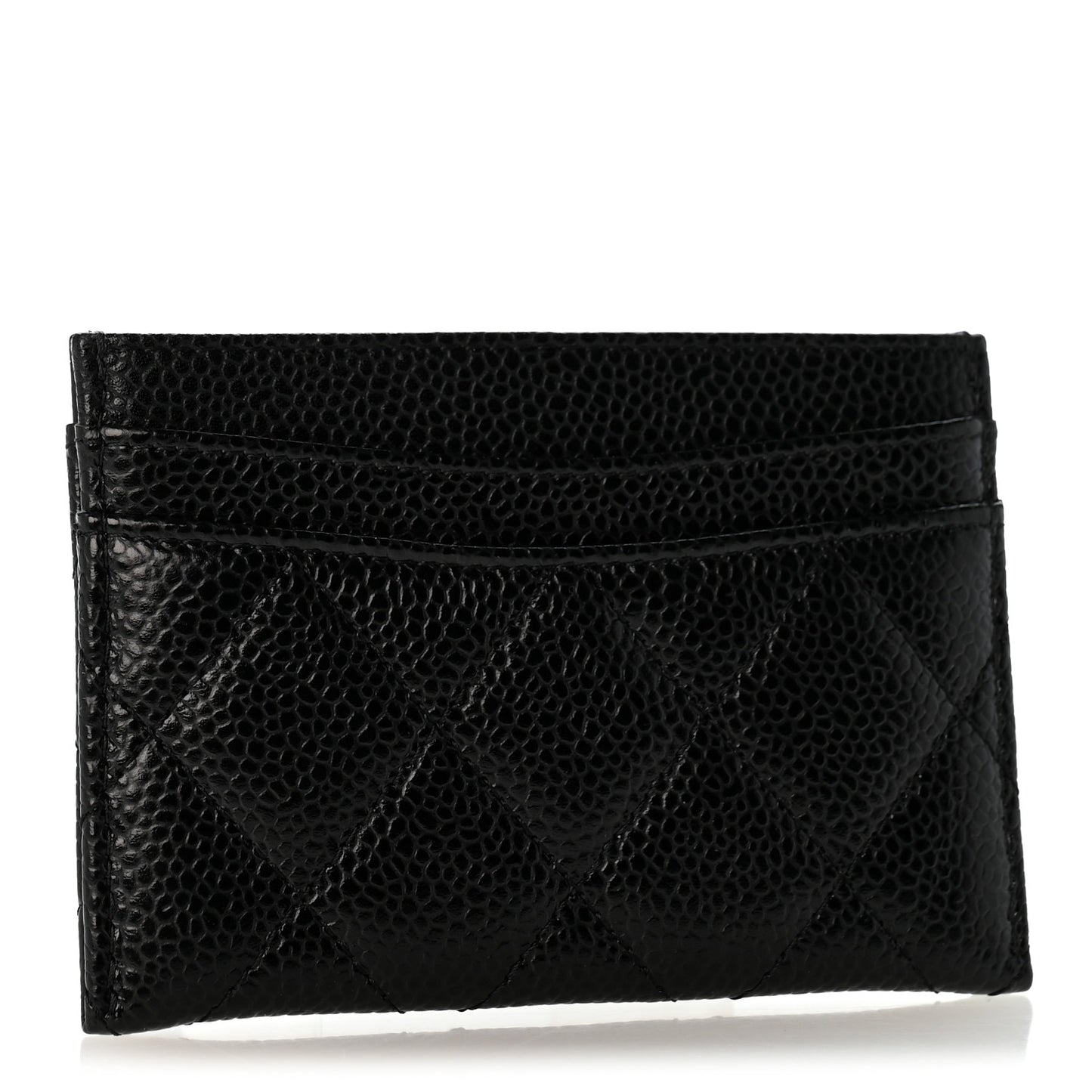 Caviar Quilted Card Holder Black