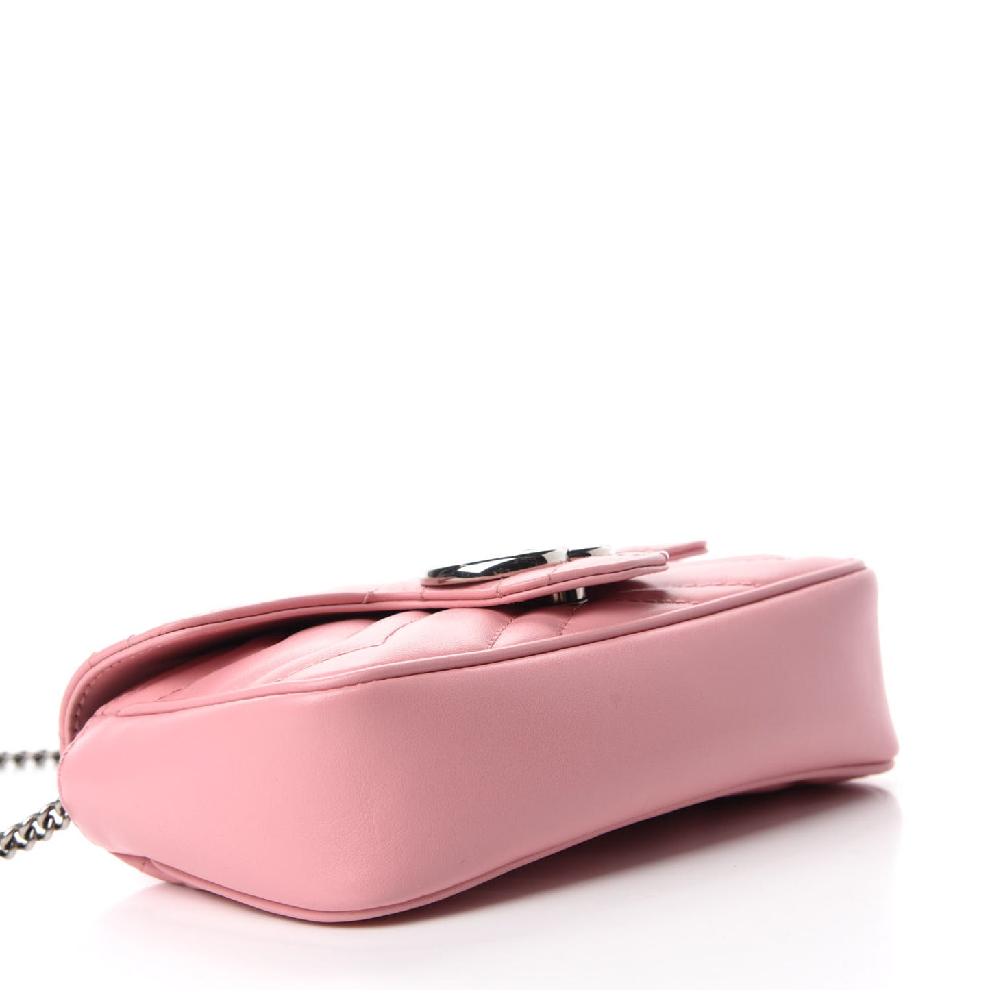Calfskin Matelasse Super Mini GG Marmont Shoulder Bag Wild Rose