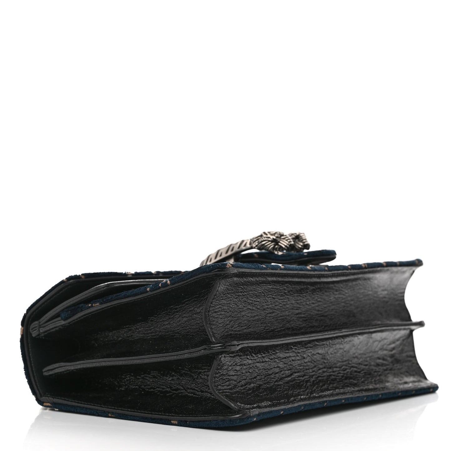 Velvet Skipper GG Monogram Small Dionysus Shoulder Bag Blue Beige Black