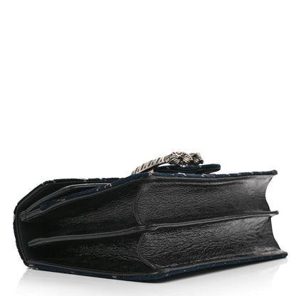 Gucci Velvet Skipper GG Monogram Small Dionysus Shoulder Bag Blue Beige Black 4 of 13