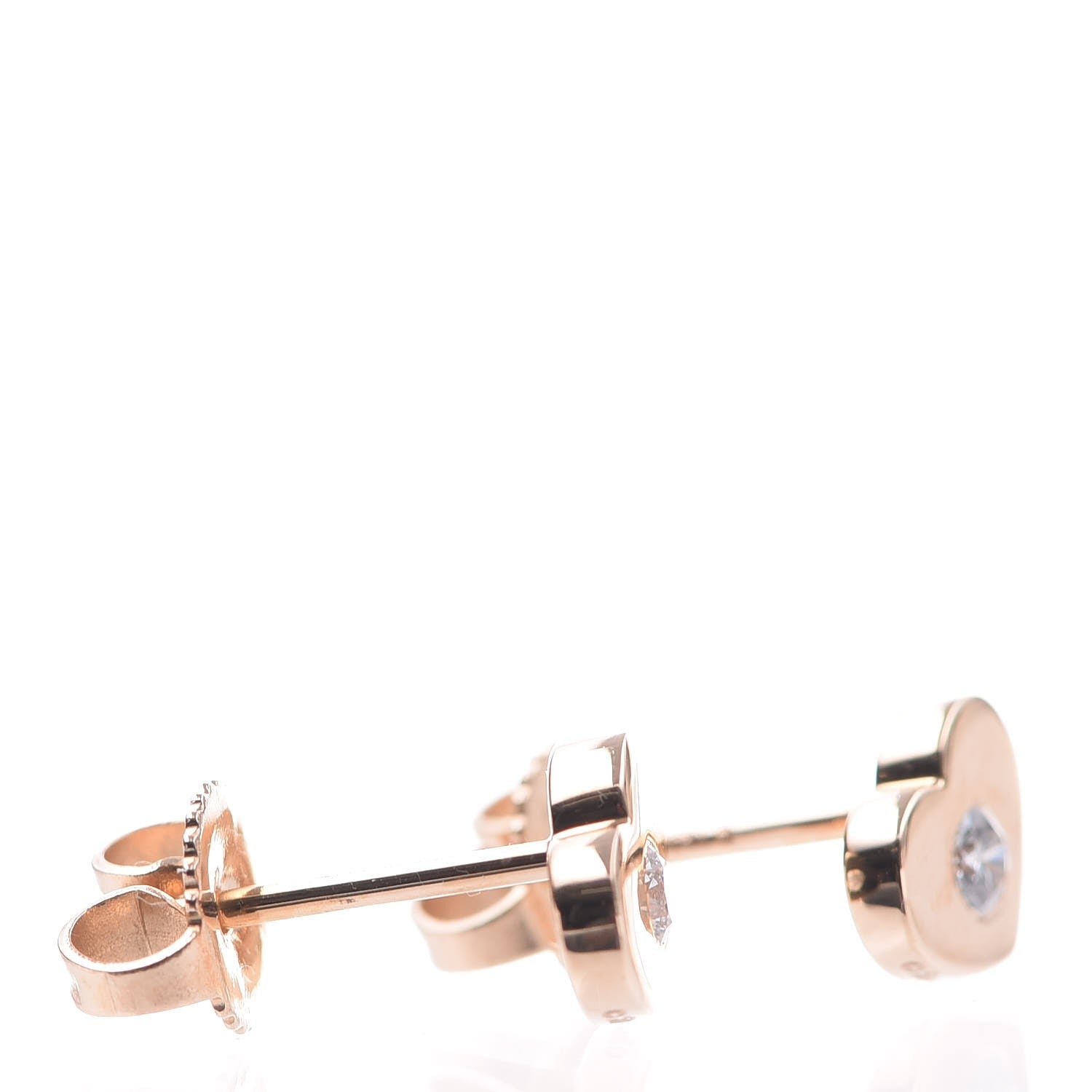 Tiffany 18K Rose Gold Diamond Paloma Picasso Modern Heart Earrings 3 of 6