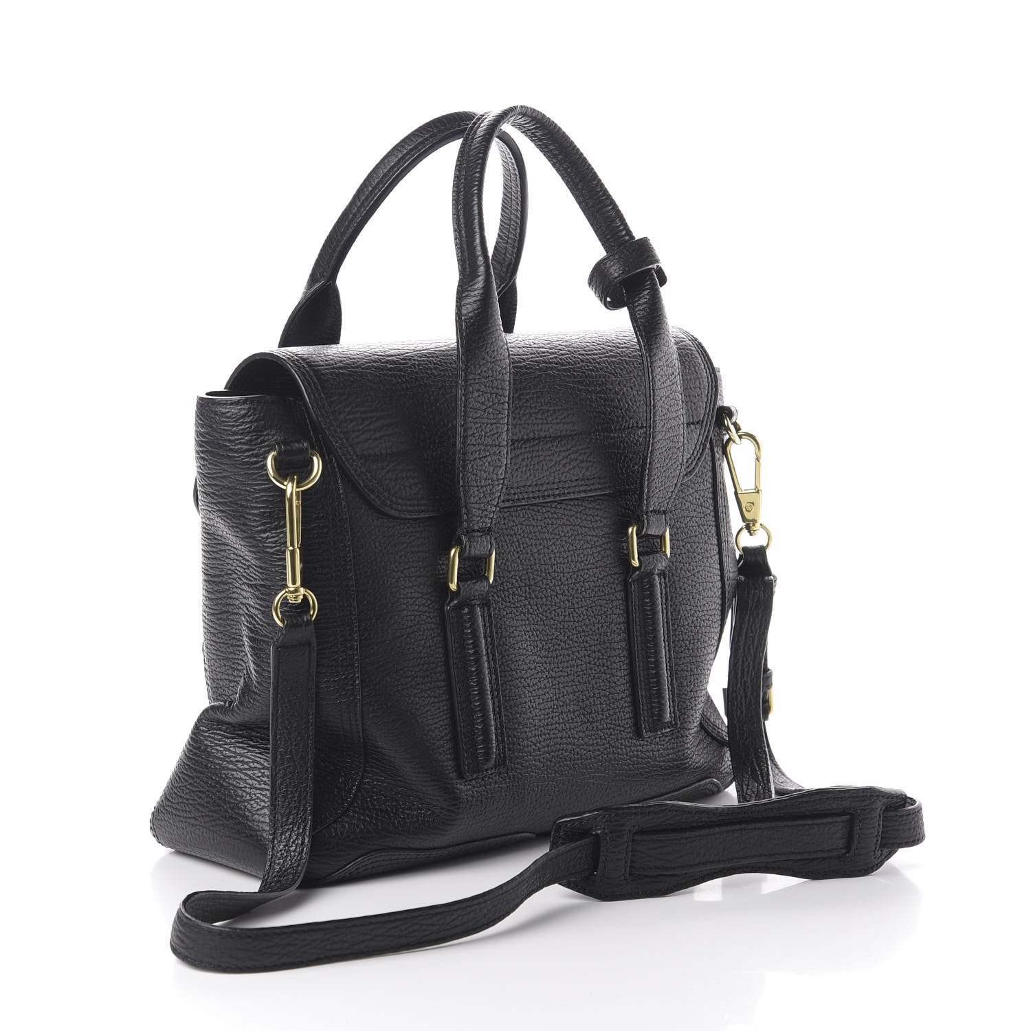 3.1 Phillip Lim 3.1 Textured Calfskin Medium Pashli Satchel Black 4 of 10