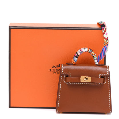 Hermes Tadelakt Mini Kelly Twilly Bag Charm Fauve 6 of 6