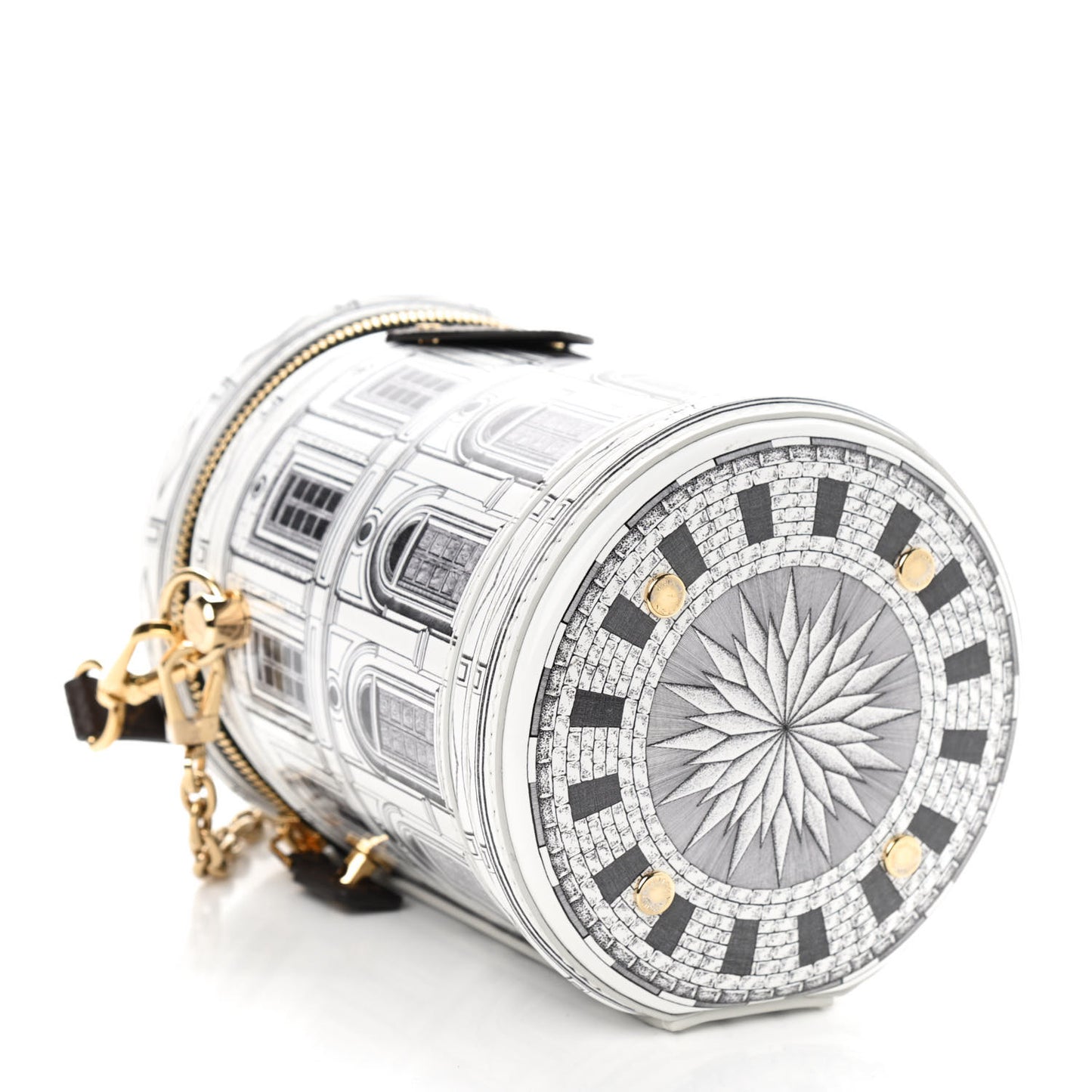 X FORNASETTI Calfskin Architettura Cannes Black White