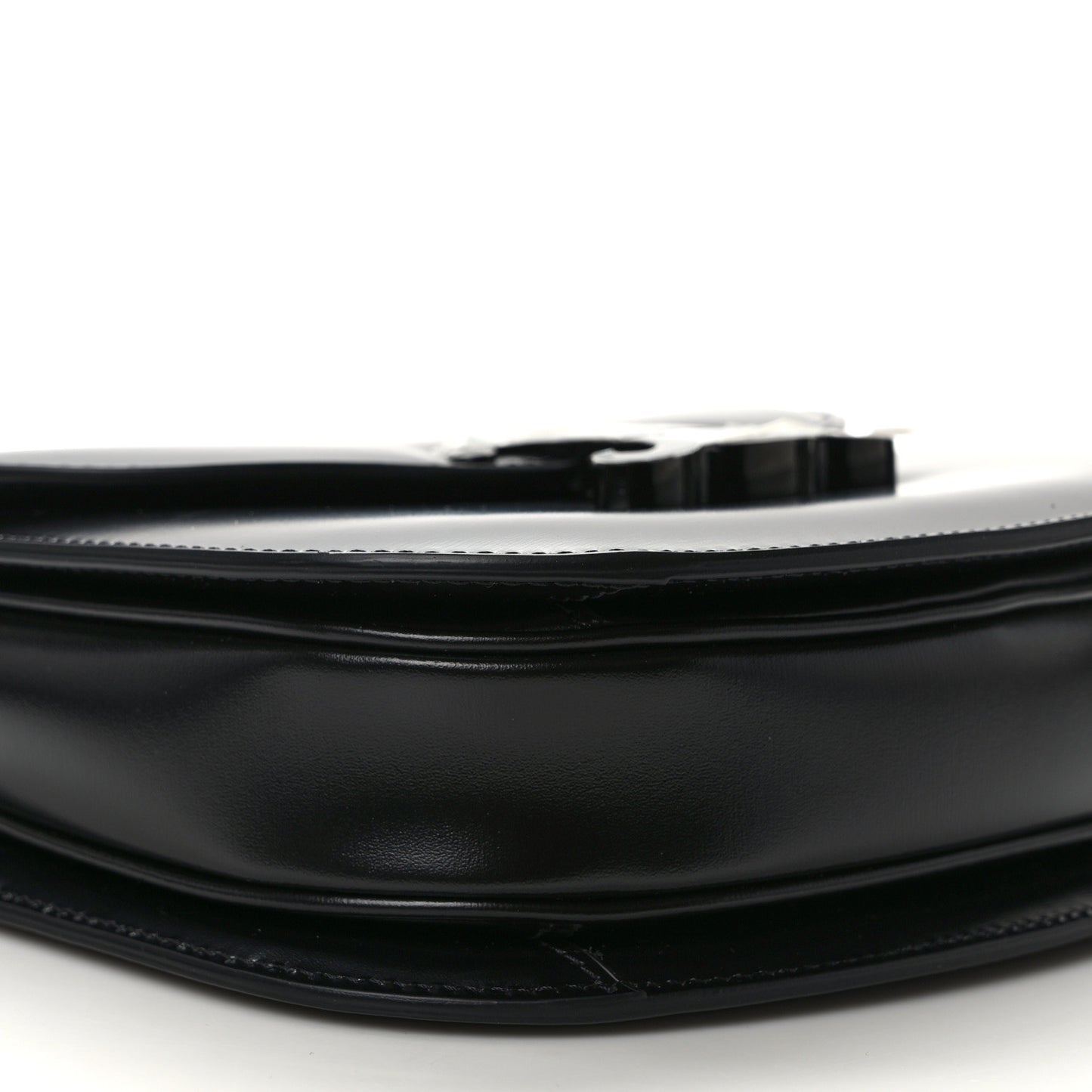 Shiny Calfskin Besace Clea Chain Triomphe Black