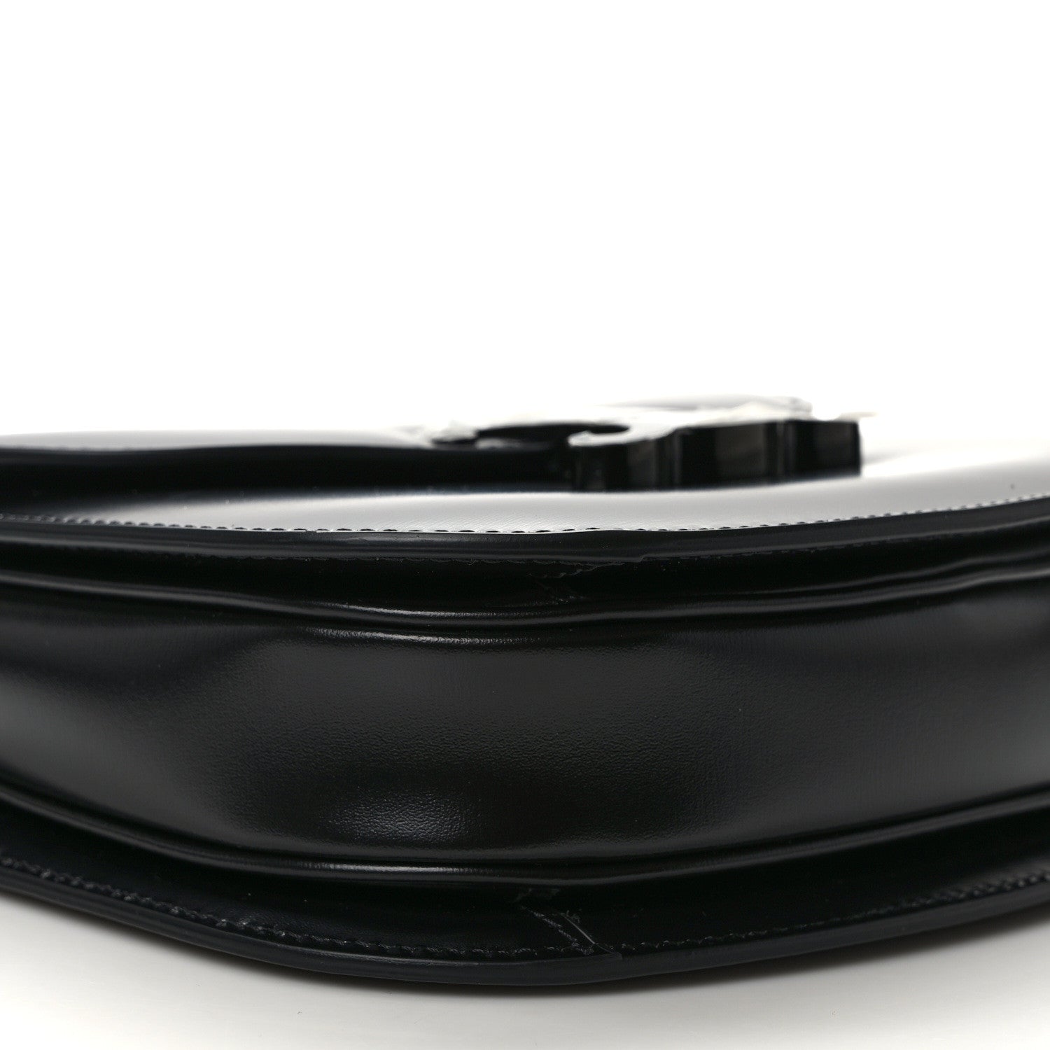 Celine Shiny Calfskin Besace Clea Chain Triomphe Black 8 of 9