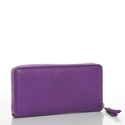 Gucci Pebbled Calfskin Soho Zip Around Wallet Shine Purple 3 of 6