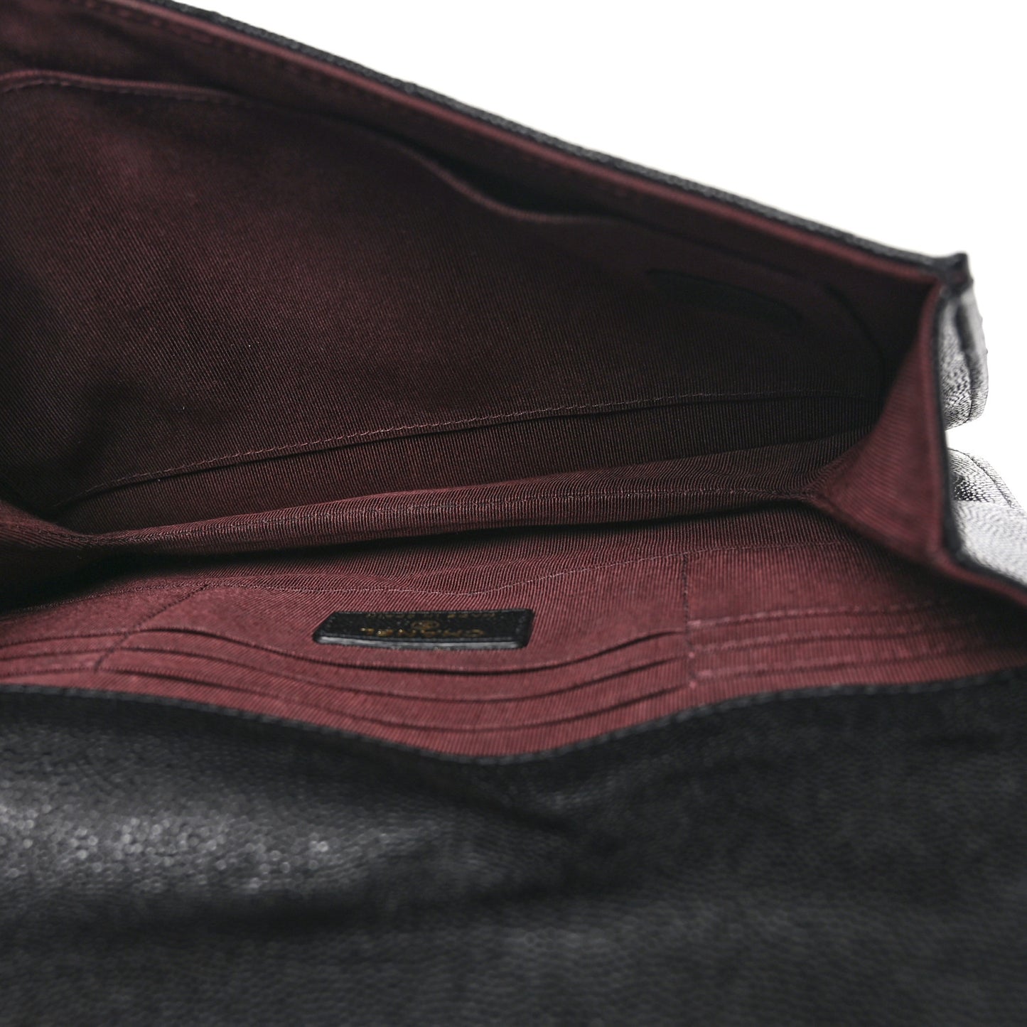 Caviar Quilted Square Flap Clutch Black