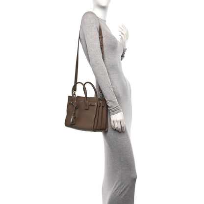 Saint Laurent Grained Calfskin Baby Sac De Jour Souple Taupe 2 of 14