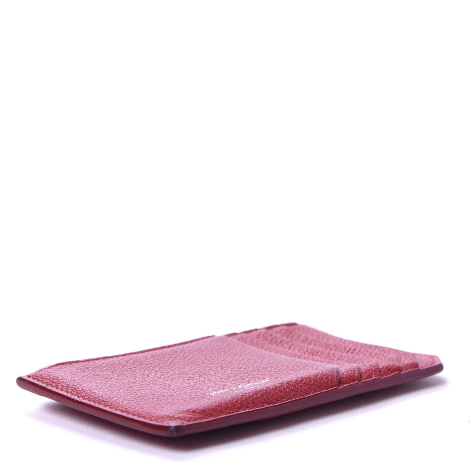 Saint Laurent Grained Calfskin 5 Fragments Zip Pouch Card Holder New Red 4 of 6