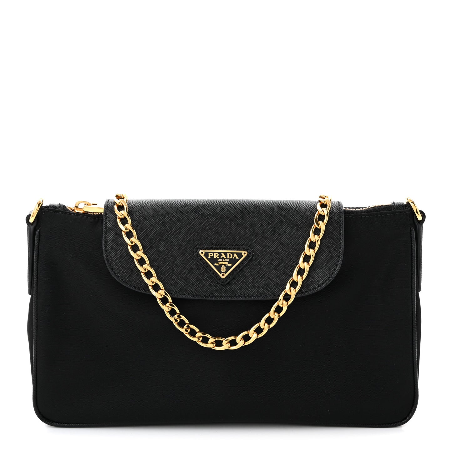 Tessuto Nylon Saffiano Crossbody Bag Black