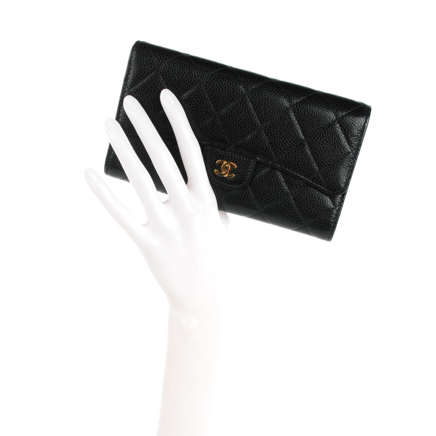 Chanel Caviar Quilted Large Flap Wallet Black 2 of 8