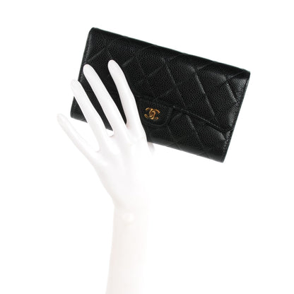 Chanel Caviar Quilted Large Flap Wallet Black 2 of 8