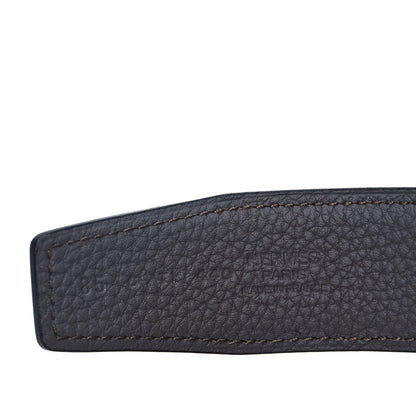 Hermes Box Togo 32mm H Belt 85 34 Black Etain 3 of 4