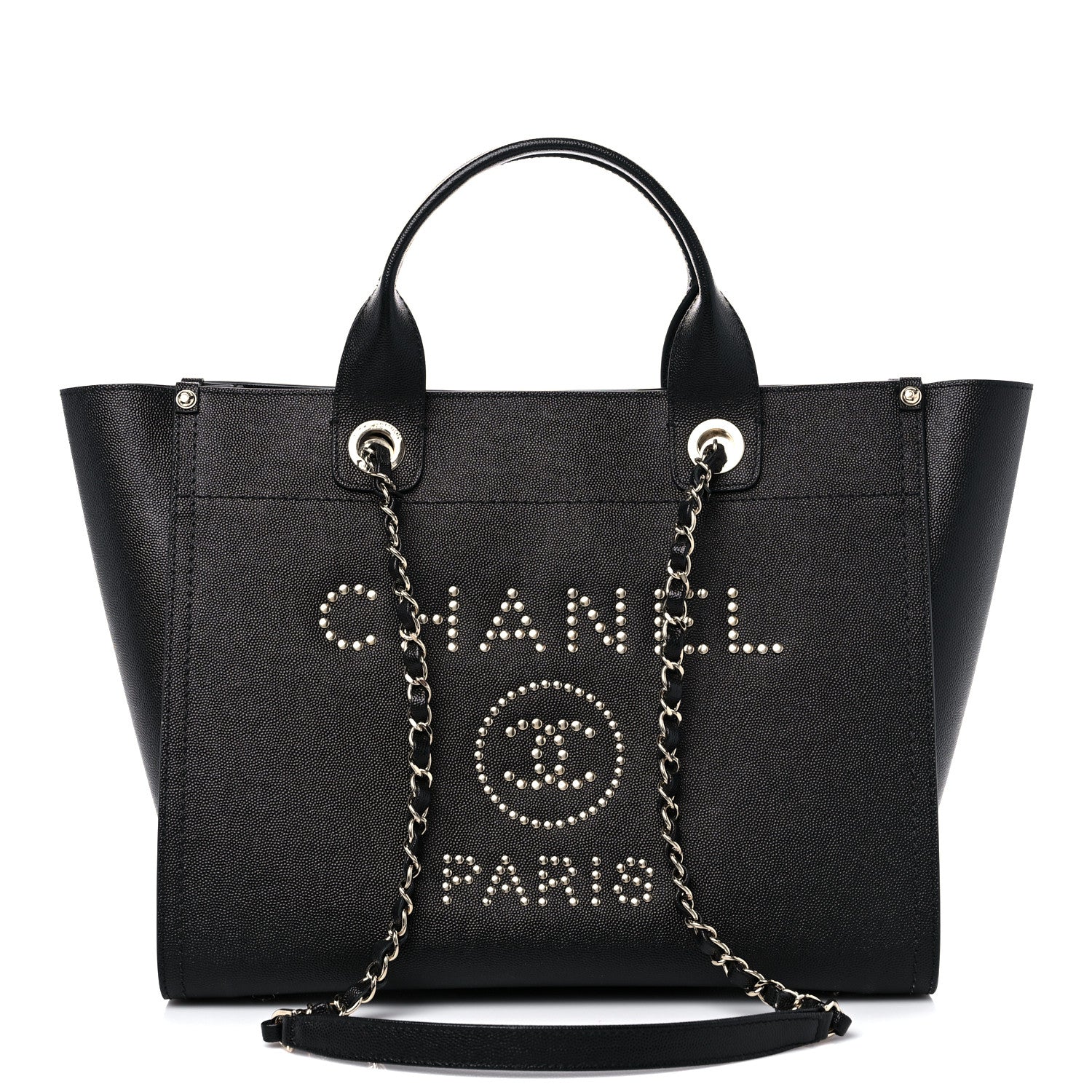 Chanel Caviar Small Studded Deauville Tote Black 1 of 9