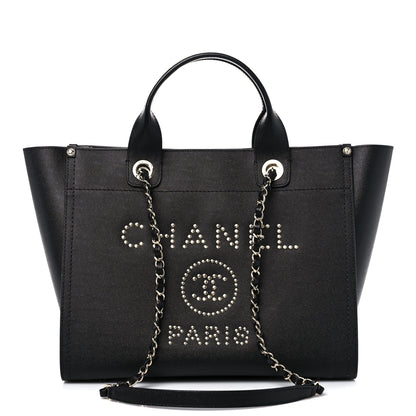 Chanel Caviar Small Studded Deauville Tote Black 1 of 9