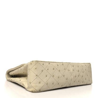 Chanel Ostrich Jumbo Single Flap Light Beige 4 of 15