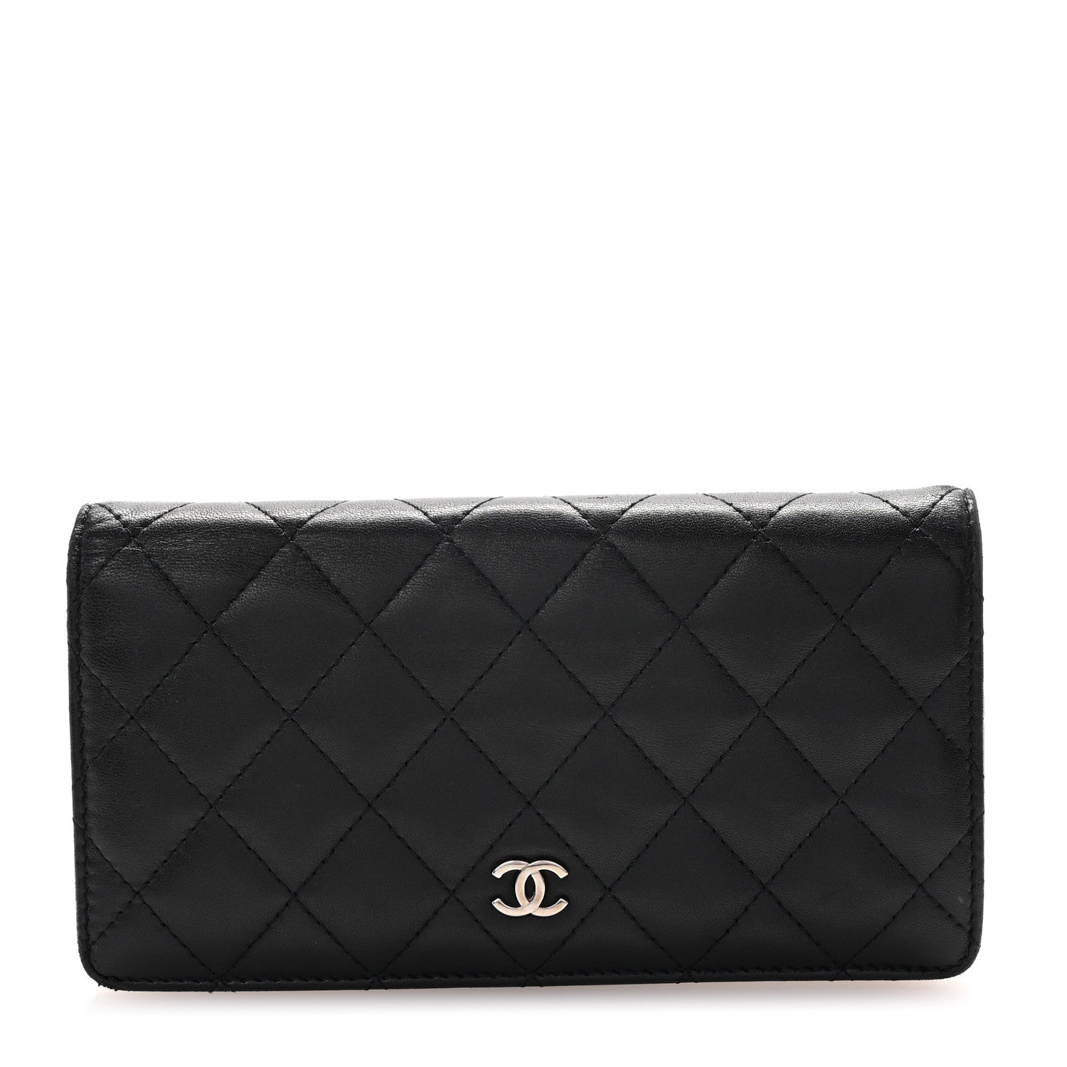 Chanel Lambskin Quilted Yen Wallet Black 1 of 9