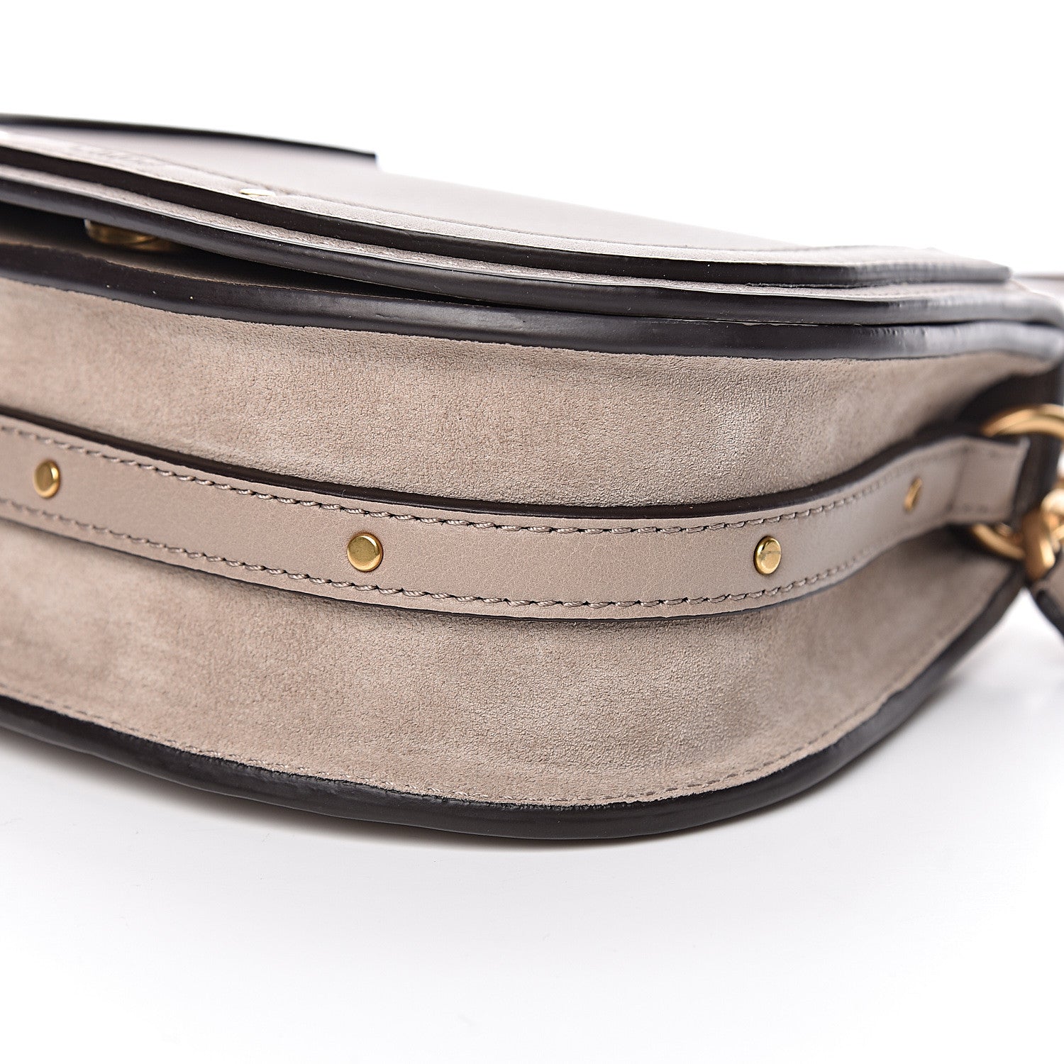 Chloe Calfskin Suede Small Nile Bracelet Bag Motty Grey 8 of 9