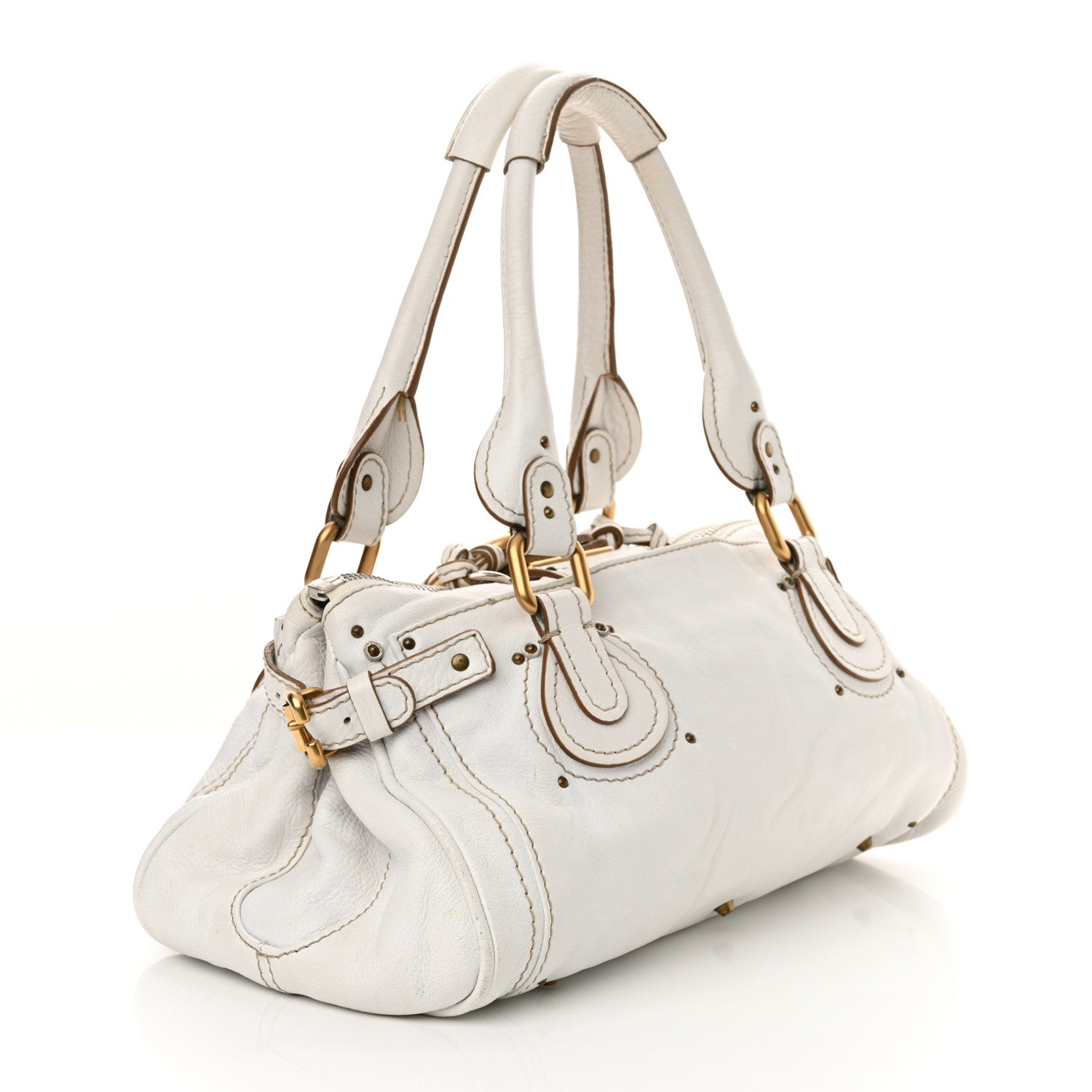 Chloe Calfskin Medium Paddington Satchel White 3 of 13