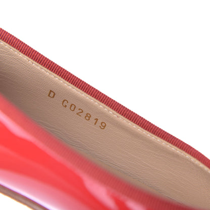 Chanel Patent Calfskin CC Cap Toe Ballerina Flats 36.5 Red 10 of 11