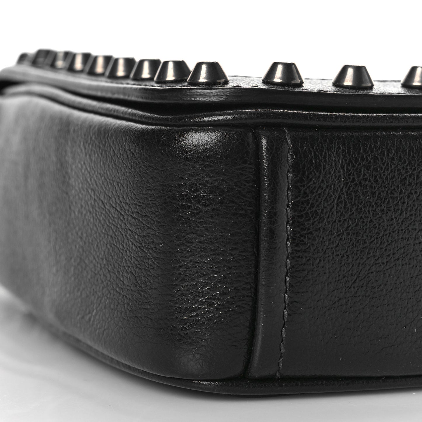Glace Calfskin Studded Crossbody Black