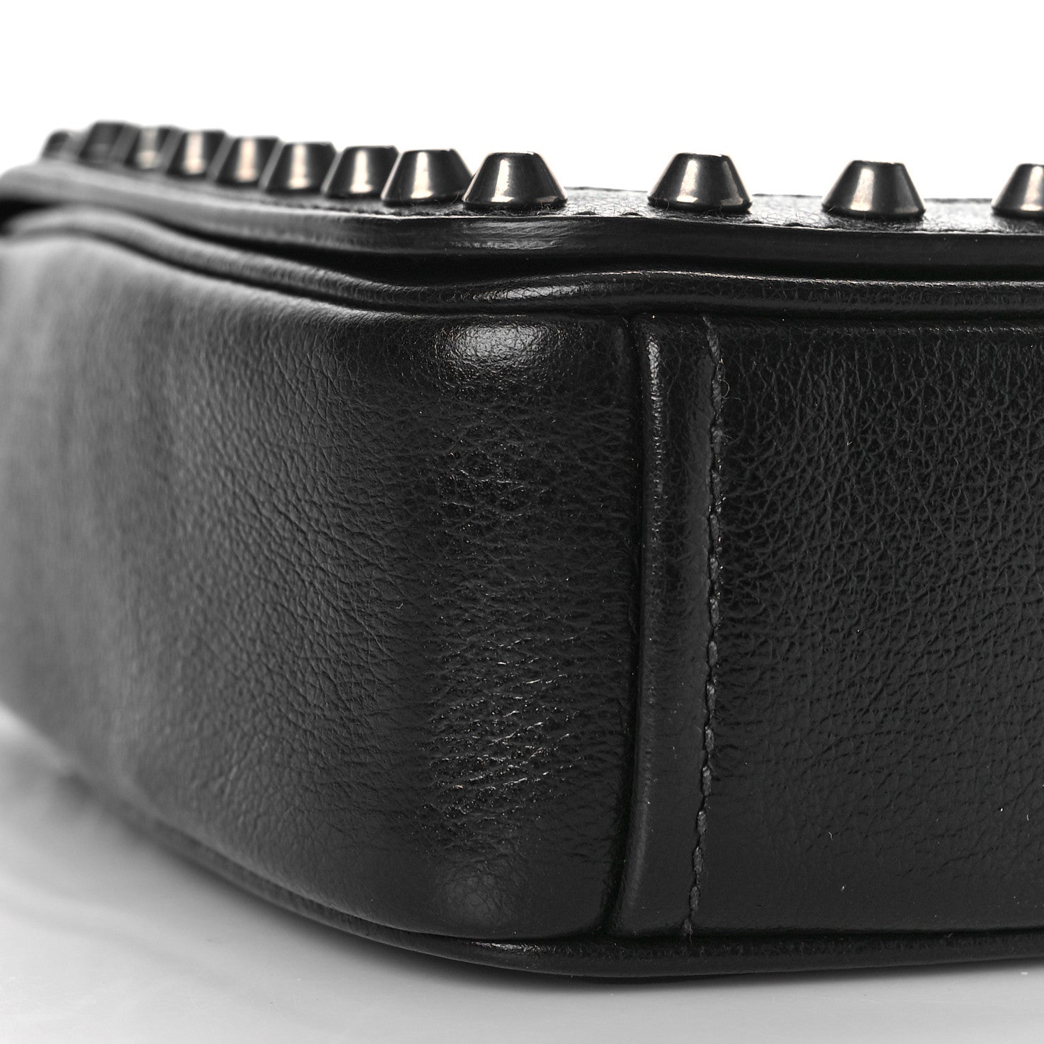Prada Glace Calfskin Studded Crossbody Black 7 of 8