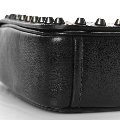Prada Glace Calfskin Studded Crossbody Black 7 of 8