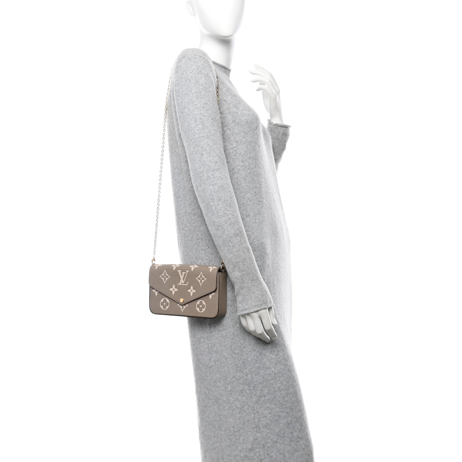 Louis Vuitton Empreinte Monogram Giant Felicie Pochette Tourterelle Creme 2 of 11