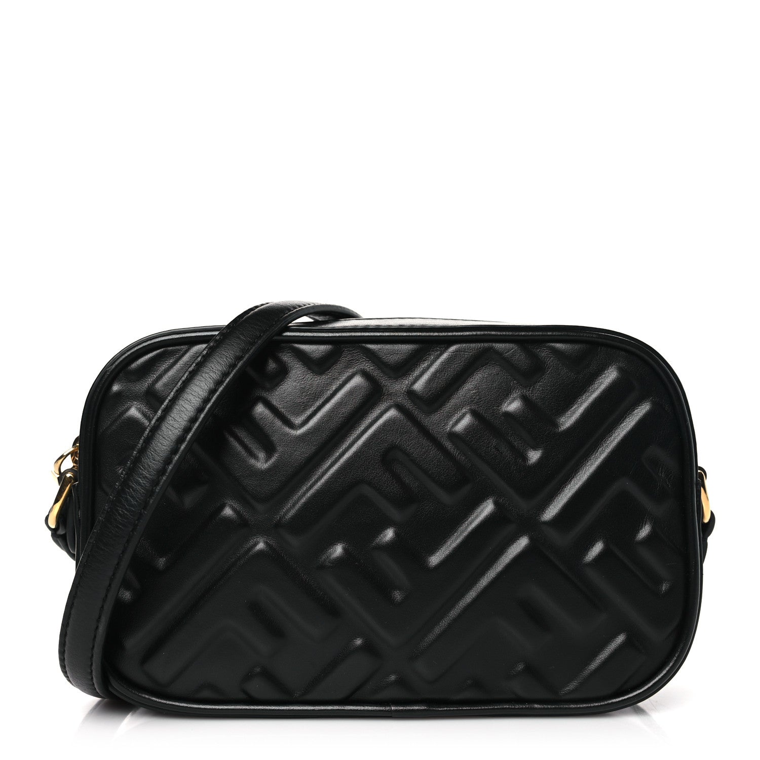 Fendi Vitello Epoque FF Embossed Camera Case Black 1 of 8