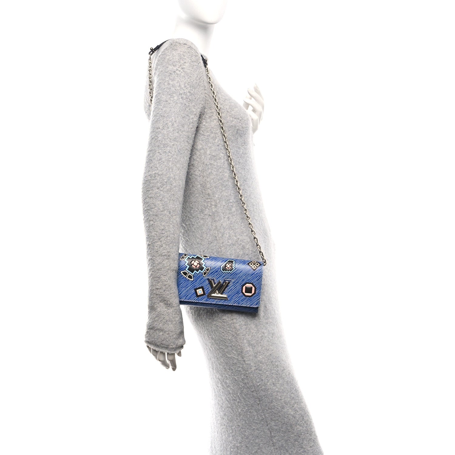 Louis Vuitton Epi Azteque Twist Shoulder Bag MM Denim Light 2 of 11