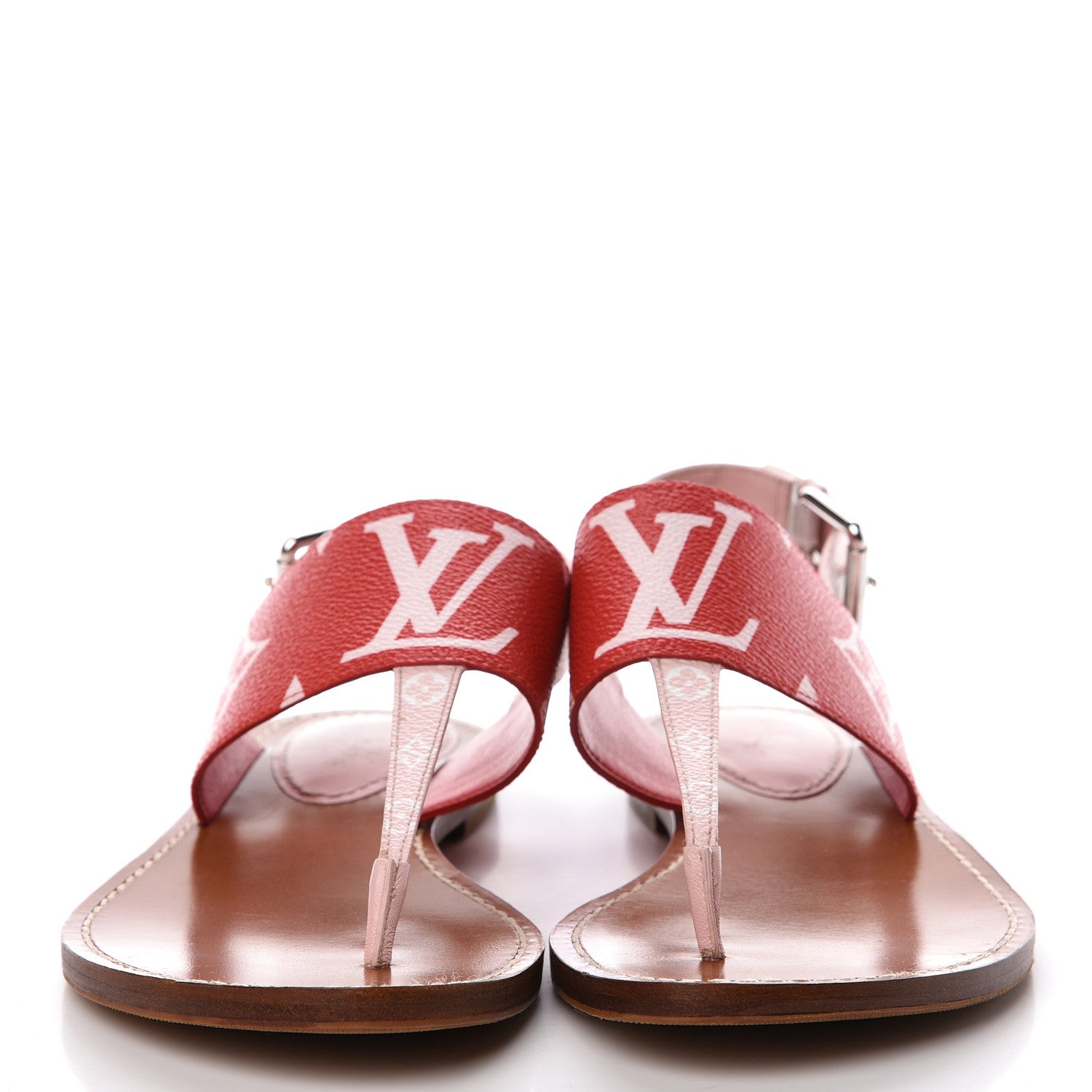 Louis Vuitton Monogram Giant Sandals 38 Rouge 2 of 10