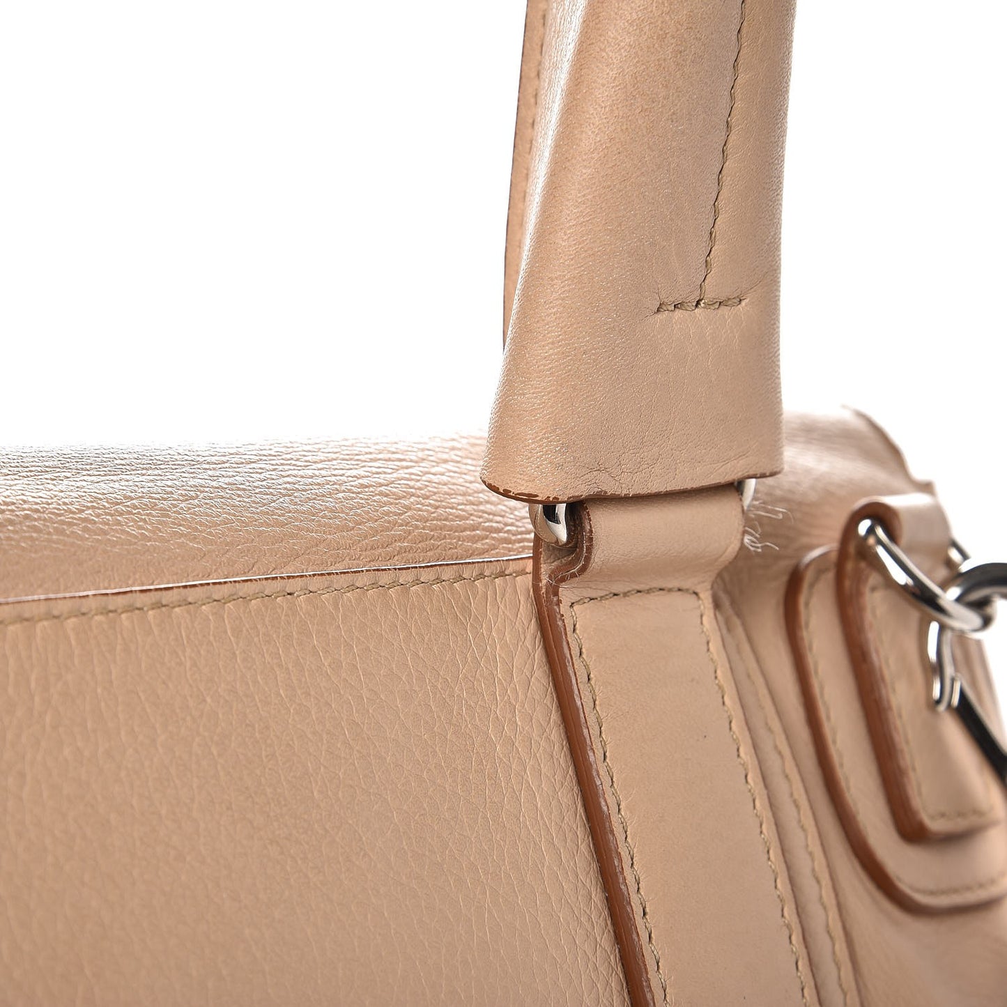 Grained Calfskin Medium Pandora Pure Flap Bag Sand