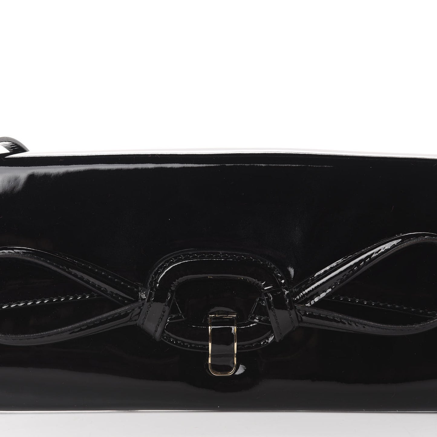 Patent Bow Convertible Clutch Black
