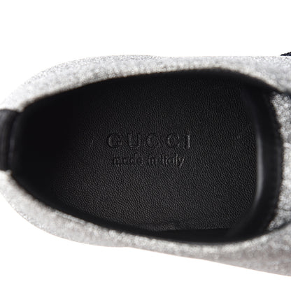 Gucci Glitter Fabric Studded Web Sneakers 37.5 Silver 8 of 10